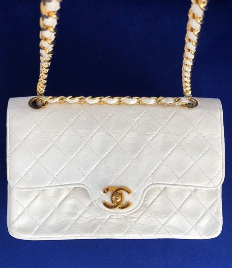 chanel classic bag white street|best chanel purses.